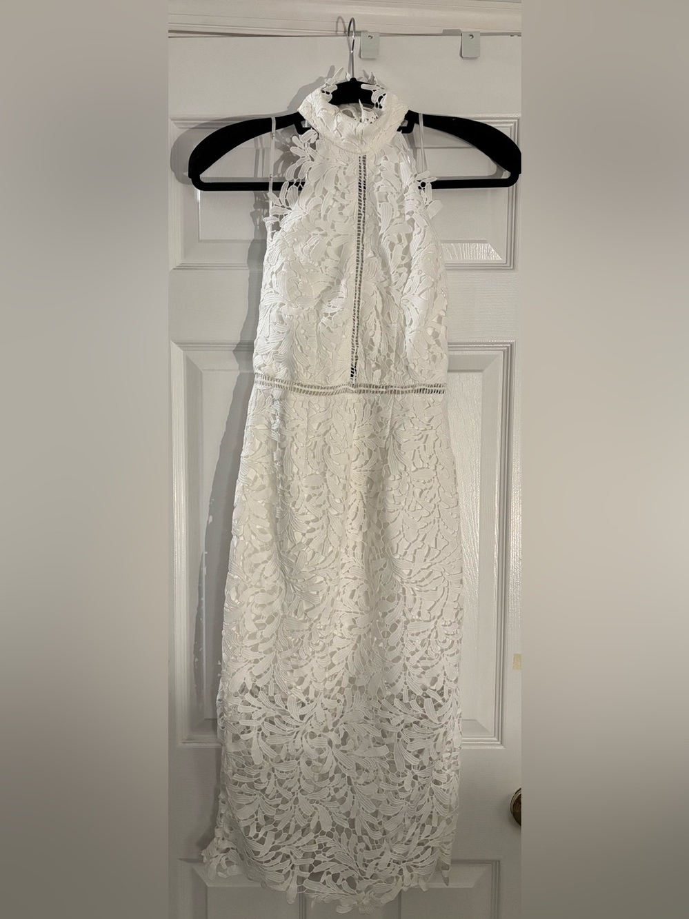 Lulu's Divine Destiny White Lace Halter Midi Dress - NWT - Size Small